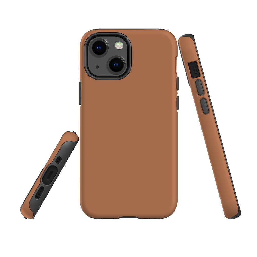 For Apple iPhone 13 mini Case, Armour Back Cover, Brown