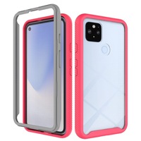 For Google Pixel 4a 5G Case Starry Sky Solid Color Series Protective Cover, Red