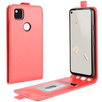 For Google Pixel 4a R64 Texture Single Vertical Flip PU Leather Protective Case,Card Slots, Photo Frame, Red