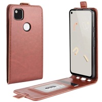 For Google Pixel 4a R64 Texture Single Vertical Flip PU Leather Protective Case,Card Slots, Photo Frame, Brown
