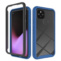 For Google Pixel 5 Case Starry Sky Solid Color Series Protective Cover, Blue