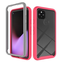 For Google Pixel 5 Case Starry Sky Solid Color Series Protective Cover, Red