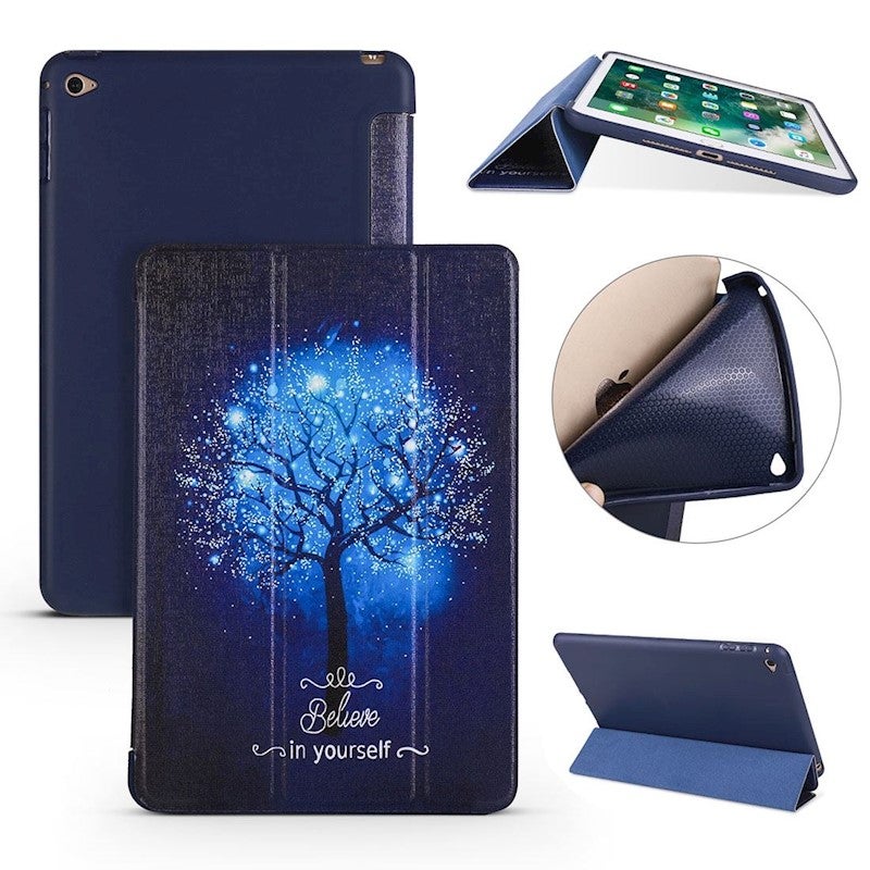 For iPad mini 5 (2019) Case,Folio PU Leather + TPU 3-fold Holder Cover ...