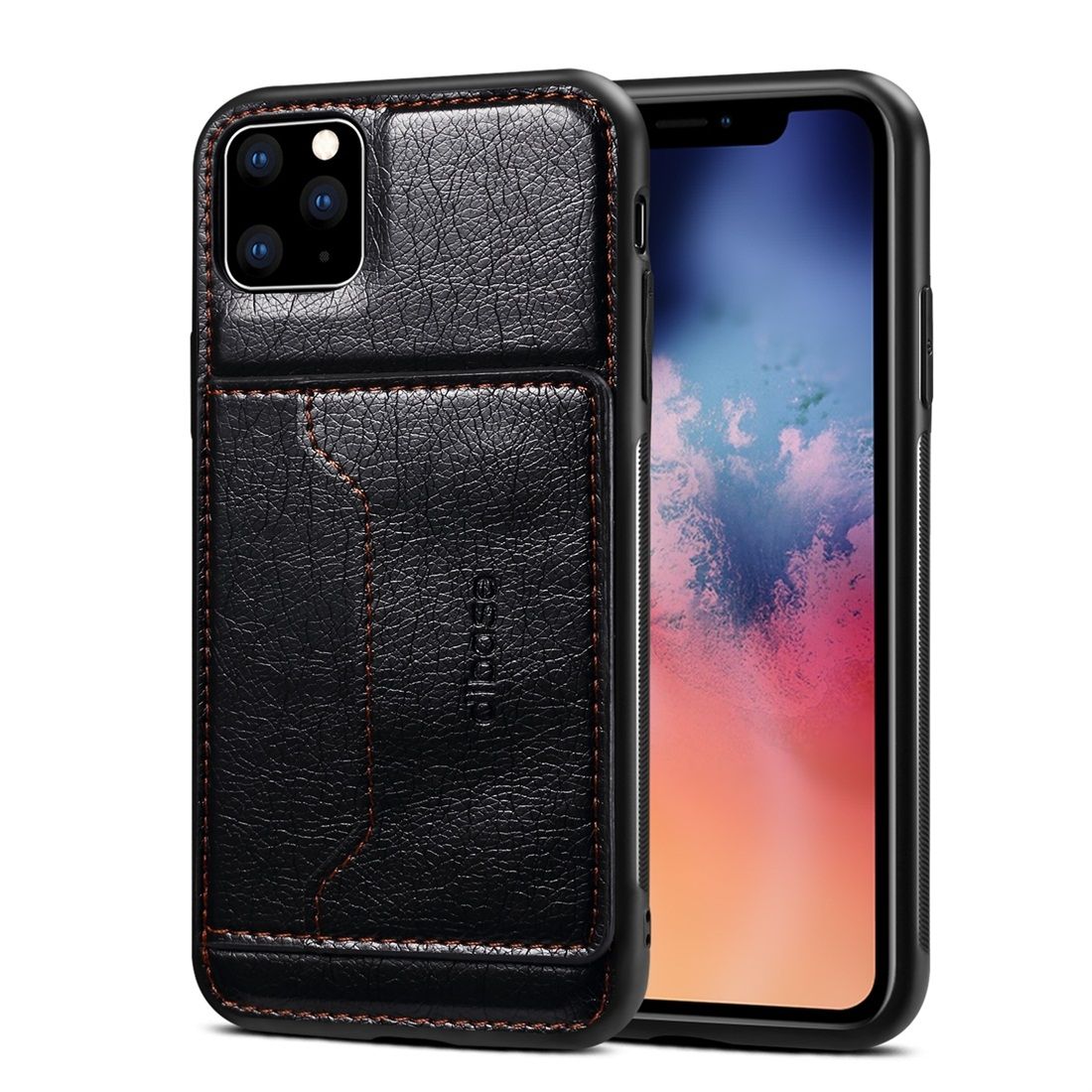 For iPhone 11 Dibase TPU + PC + PU Wild Horse Texture Protective Case Wallet , Black
