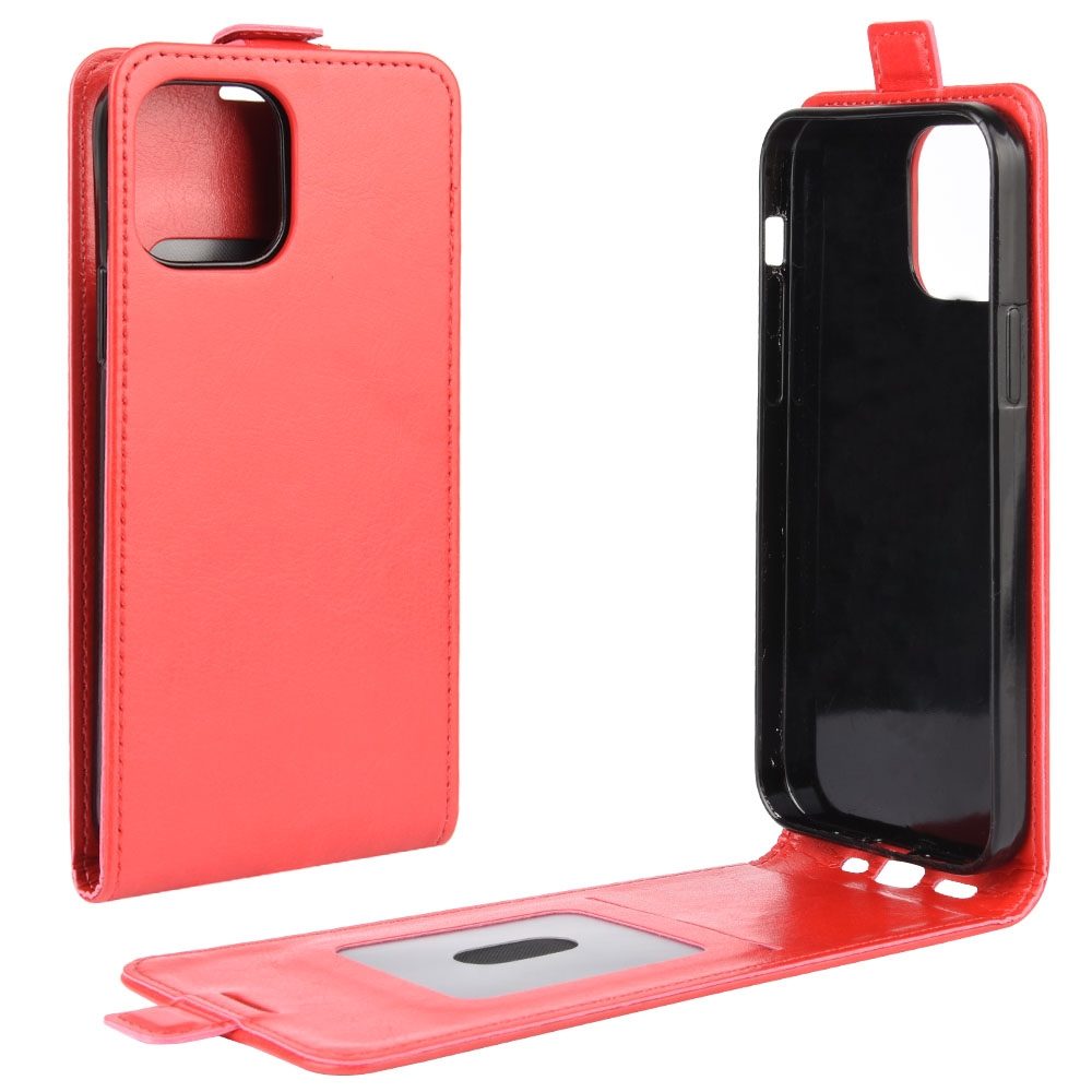 For iPhone 12 mini Case, Texture Single Vertical Flip Leather Shielding Case , Card Slots & Photo Frame, Red