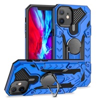 For iPhone 12 mini Case Tough Protective Cover with Magnetic Ring Holder Blue
