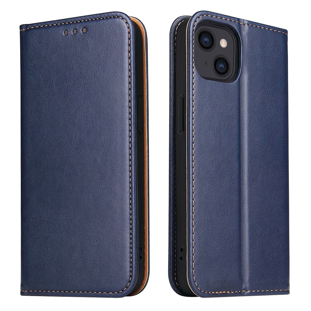 For iPhone 13 Mini Case Leather Flip Wallet Folio Cover with Stand Blue