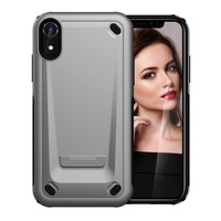 For iPhone XR Case Silver Slim TPU,PC Double Layer Shockproof Protective Cover