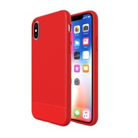 For iPhone XS Case, Red Snap Armor Shock Proof Slim Protective Phone Cover