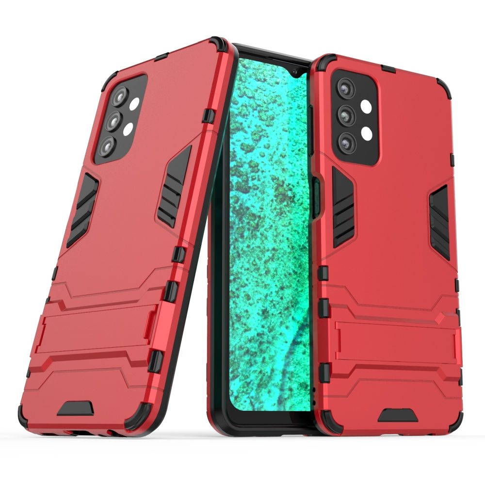 For Samsung Galaxy A32 5G Plastic Shockproof Protective Case, Holder, Red