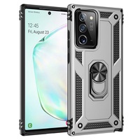 For Samsung Galaxy Note 20 5G Armor TPU + PC Protective Case Ring Holder, Silver