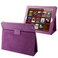 For iPad 2/3/4 Case,Modern Lychee Leather High-Quality Shielding Cover,Purple