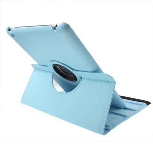 For iPad 2/3/4 Case, Rotatable Leather Durable Shielding Cover,Baby Blue