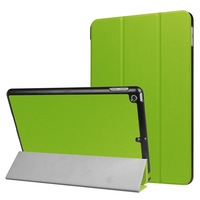 For iPad 2018,2017 9.7in Case,Stylish Karst Textured 3-fold Leather Cover,Green