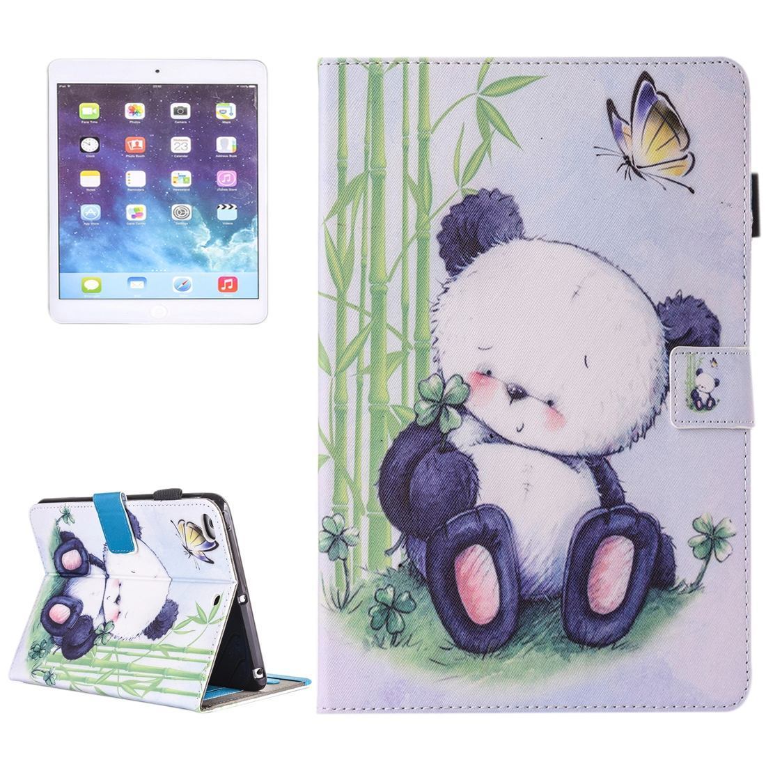 For iPad 2018,2017 9.7in Wallet Case,Baby Panda Durable Protective Leather Cover