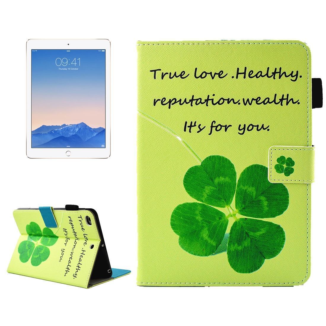 For iPad 2018,2017 Wallet Case,4 Leaf Clover Smart Protective Leather Cover