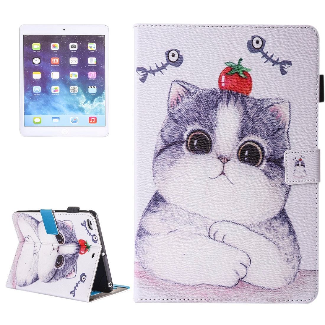 For iPad 2018,2017 9.7in Wallet Case,Tomato Cat Stylish Protective Leather Cover