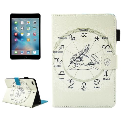 For iPad mini 1,2,3,4 Wallet Case,Twelve Constellations Durable Leather Cover