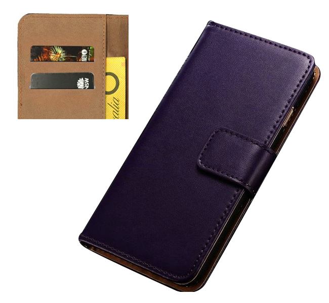 For iPhone 5C Wallet Case,Stylish Slim High-Quality Leather Cover,Purple