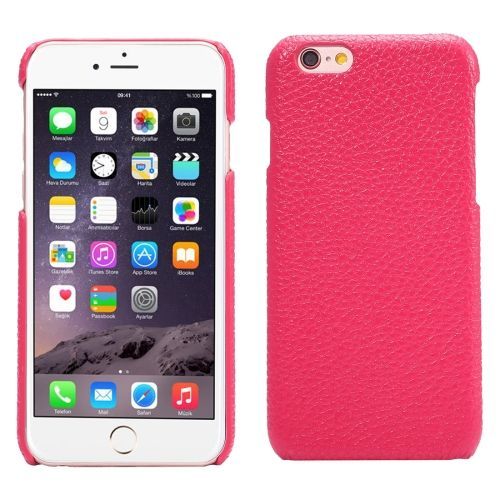 For iPhone 6S,6 Back Case,Elegant Protective Genuine Leather Cover,Magenta