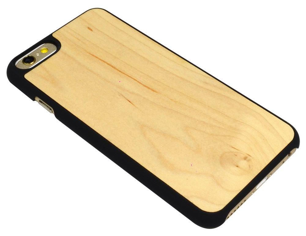 For iPhone 6S,6 Case,Elegant High-Quality Maple Wooden Protective Cover,Black