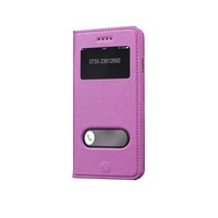 For iPhone 6S,6 Case,Fashion Cowhide Genuine Leather Cover Caller Display,Pink
