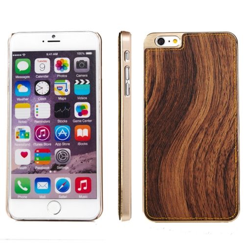 For iPhone 6S,6 Case, Wood Texture Durable Metal Shielding Cover,Brown