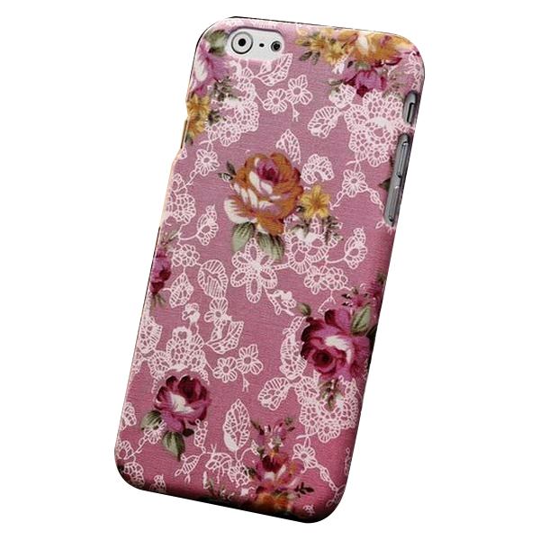 For iPhone 6S PLUS,6 PLUS Case,Cute Flower-Pattern Fabric Protective Cover,Pink