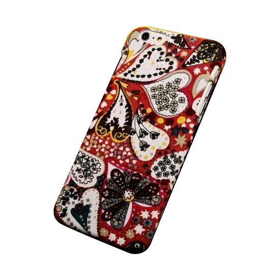 For iPhone 6S PLUS,6 PLUS Case,Cute Heart-Patterned Fabric Protective Cover,Red