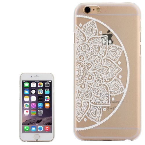 For iPhone 6S PLUS,6 PLUS Case,Half Mandala Transparent Shielding Cover,White