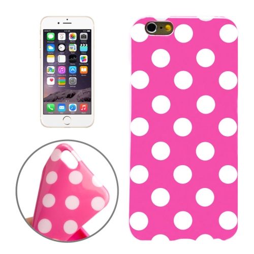 For iPhone 6S PLUS,6 PLUS Case, Polka Dot Durable Cover,Magenta, White