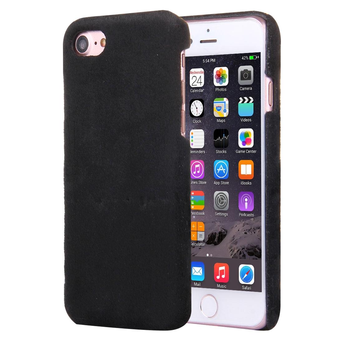 For iPhone SE (2020),8 & 7 Case,Faux Fur Protective Cover,Black