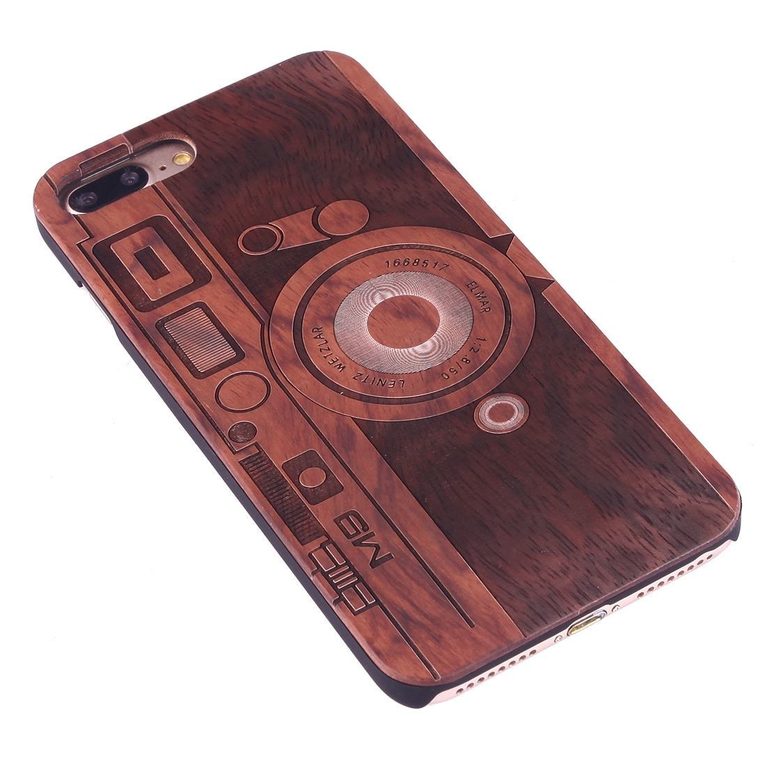 For iPhone 8 PLUS,7 PLUS Case,Rosewood M9 Camera Wooden Durable Protective Cover