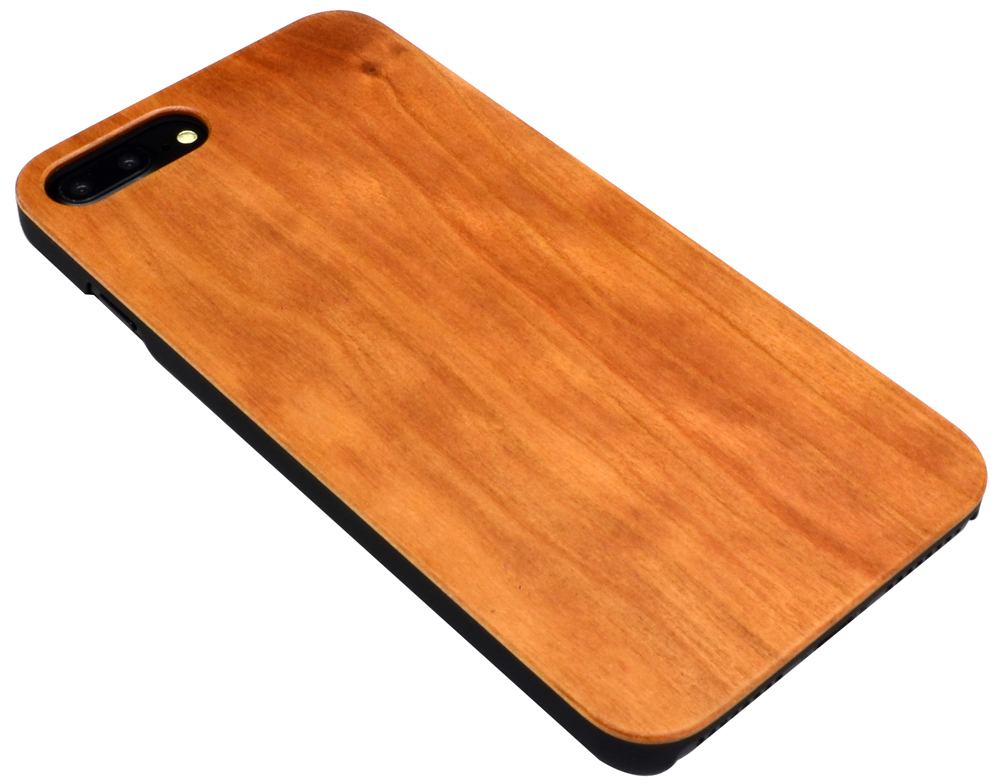 For iPhone 8 PLUS,7 PLUS Case,Smooth Cherry Wooden Durable Protective Cover
