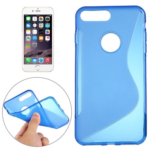 For iPhone 8 PLUS,7 PLUS Case,Stylish Grippy S-Shaped Protective Cover,Blue