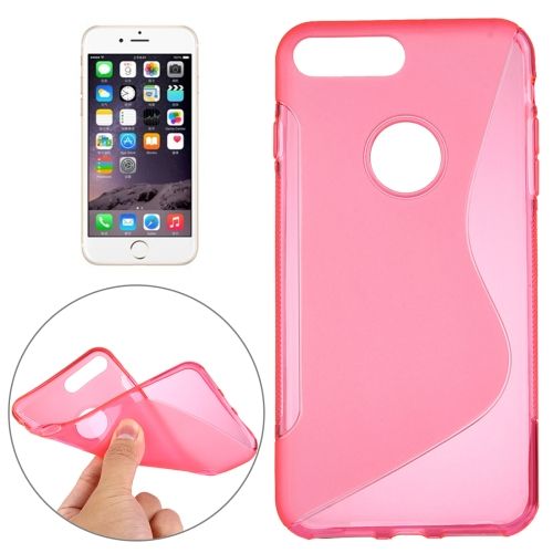 For iPhone 8 PLUS,7 PLUS Case,Stylish Grippy S-Shaped Protective Cover,Magenta