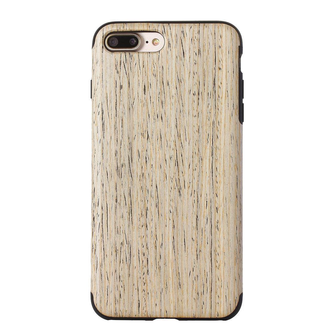 For iPhone 8 PLUS,7 PLUS Case,Walnut Wooden Durable Grain TPU Protective Cover