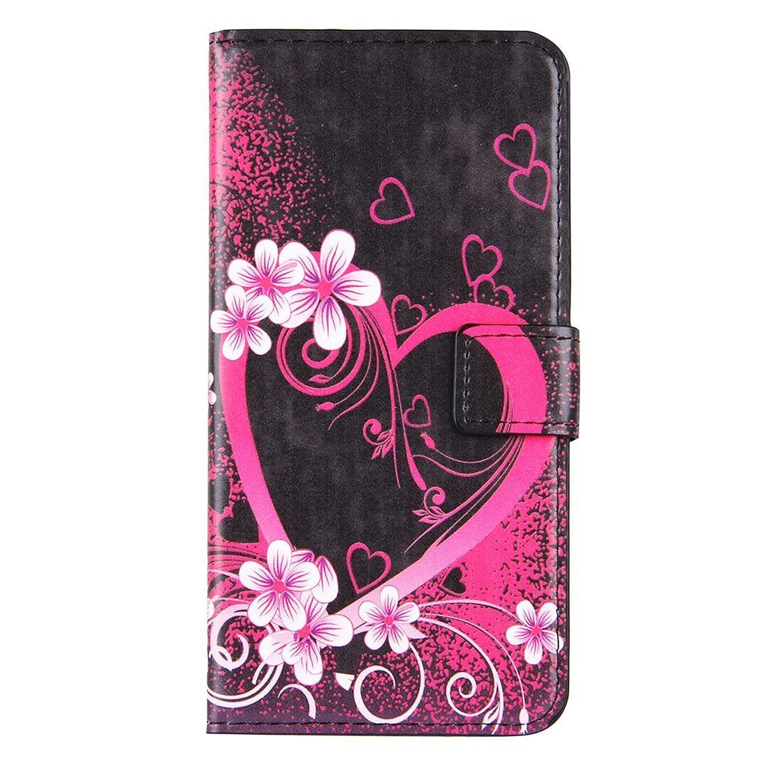 For iPhone 8 PLUS,7 PLUS Wallet Case,Blossoming Heart Protective Leather Cover