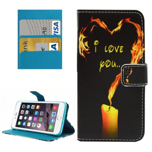 For iPhone 8 PLUS,7 PLUS Wallet Case,Love Candle Durable Shielding Leather Cover