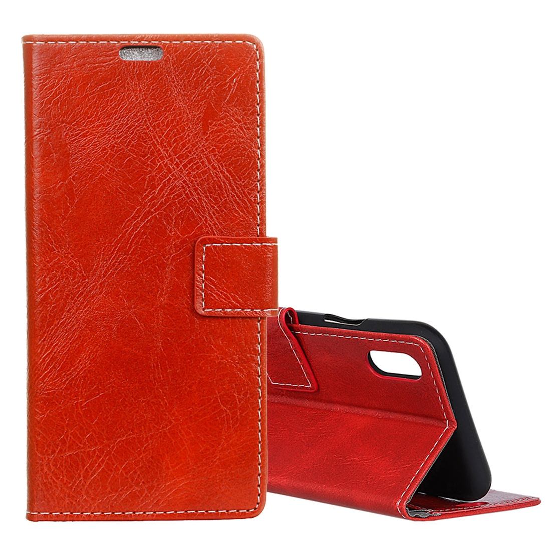 For iPhone XS MAX Case,Retro Wild Horse Texture Leather Wallet Phone Cover,Red