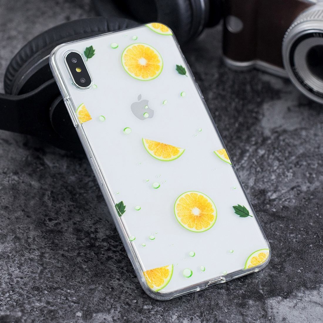 For iPhone XS Max Case,Translucent Soft Slim Protective Phone Cover,Navel Orange