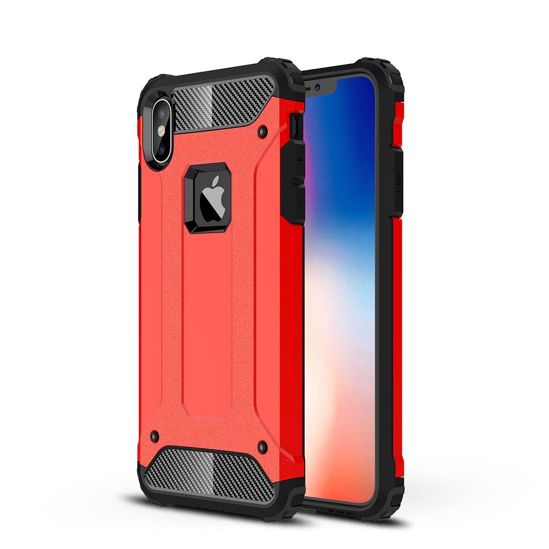 For iPhone XS MAX Cover,Armour Shockproof Dust Proof Tough Back Phone Case,Red