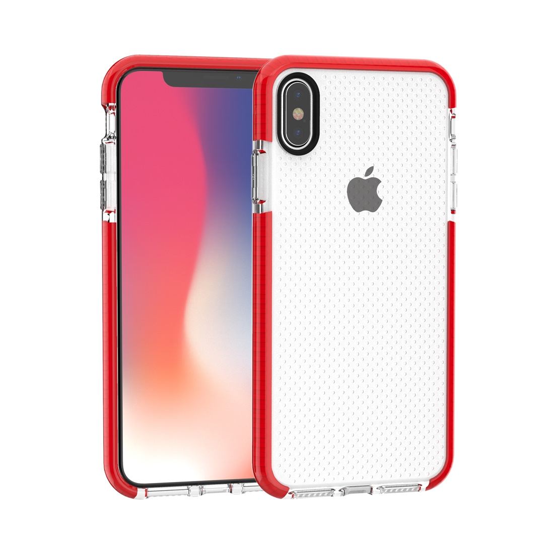 For iPhone XS MAX Cover,Basketball Texture Thin Shockproof Phone Case,Red Edges