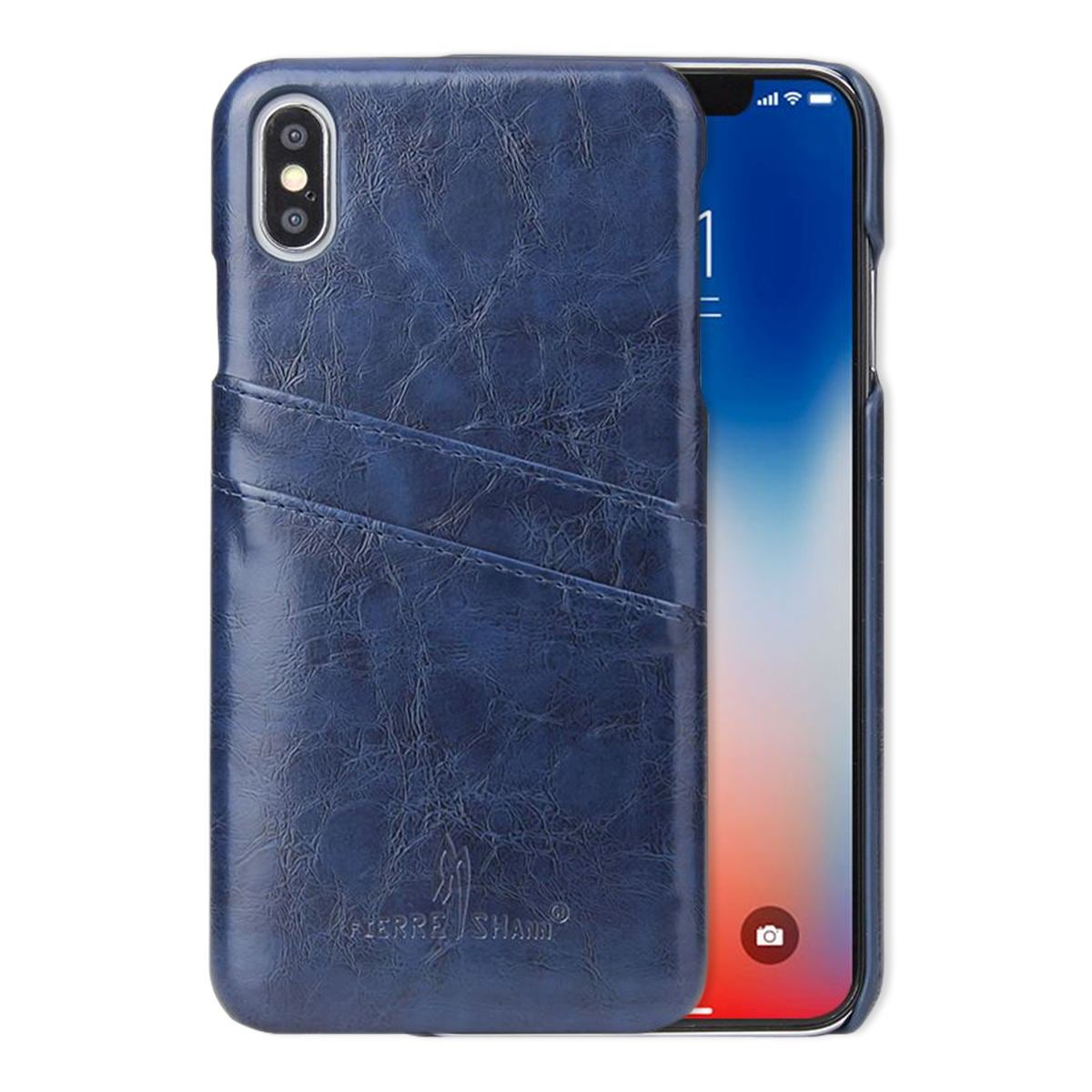 For iPhone XS MAX Cover,Deluxe Wallet with Card Slots Leather Phone Case,Blue