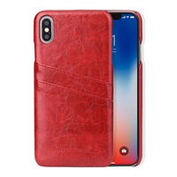 For iPhone XS MAX Cover,Deluxe Wallet with Card Slots Leather Phone Case,Red