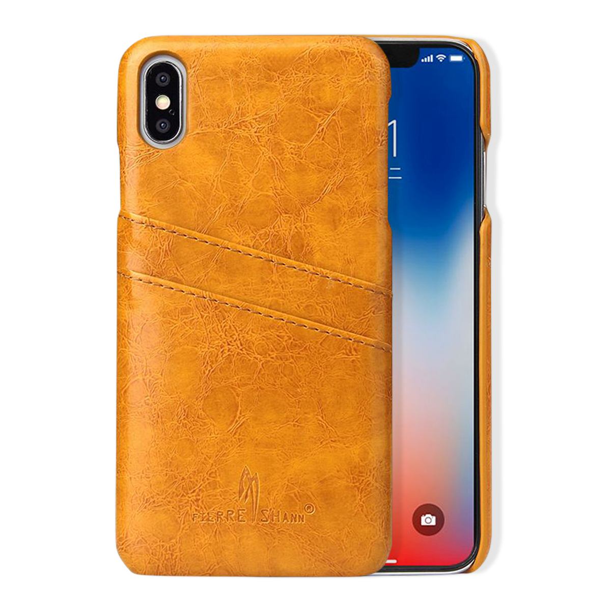 For iPhone XS MAX Cover,Deluxe Wallet with Card Slots Leather Phone Case,Yellow