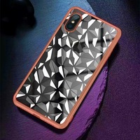 For iPhone XS Max Cover,Diamond Texture Electroplated Thin Phone Case,Rose Gold