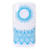 For iPhone XS MAX Cover,Grippy Thin Slim Shockproof Phone Case,Blue Flower