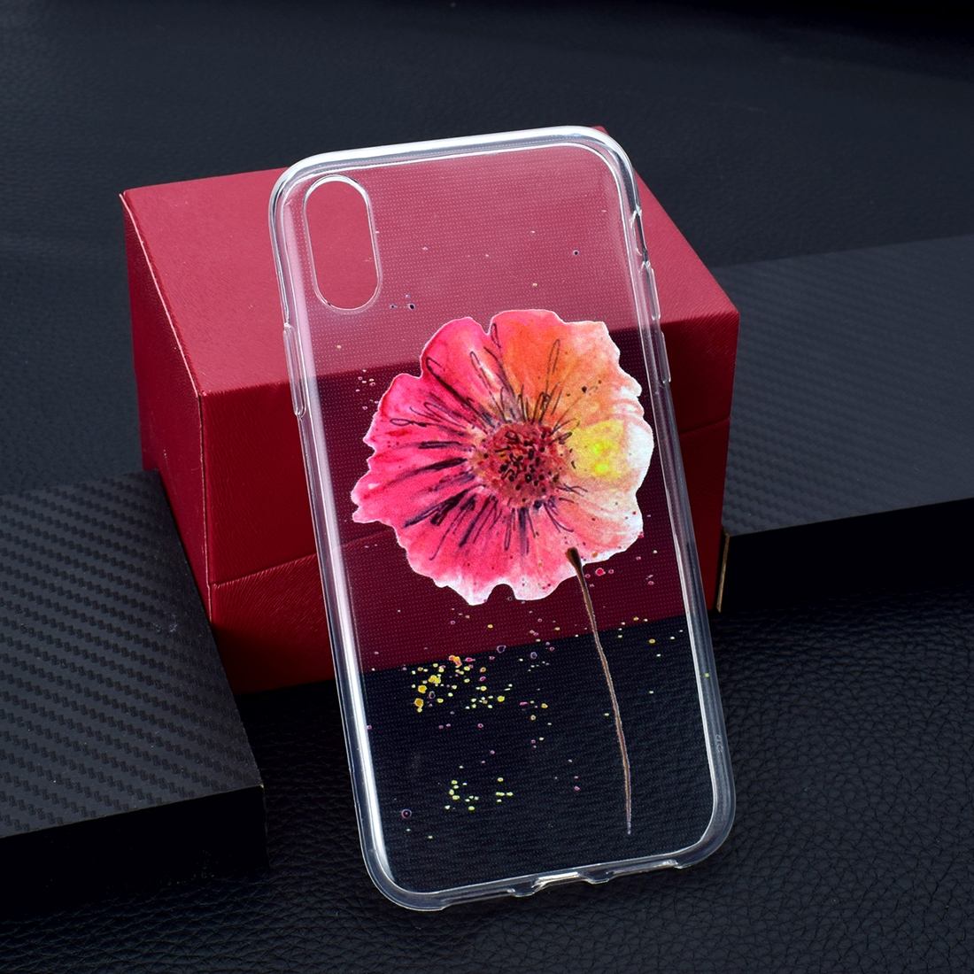 For iPhone XS MAX Cover,Grippy Thin Slim Shockproof Phone Case,Colorful Flower