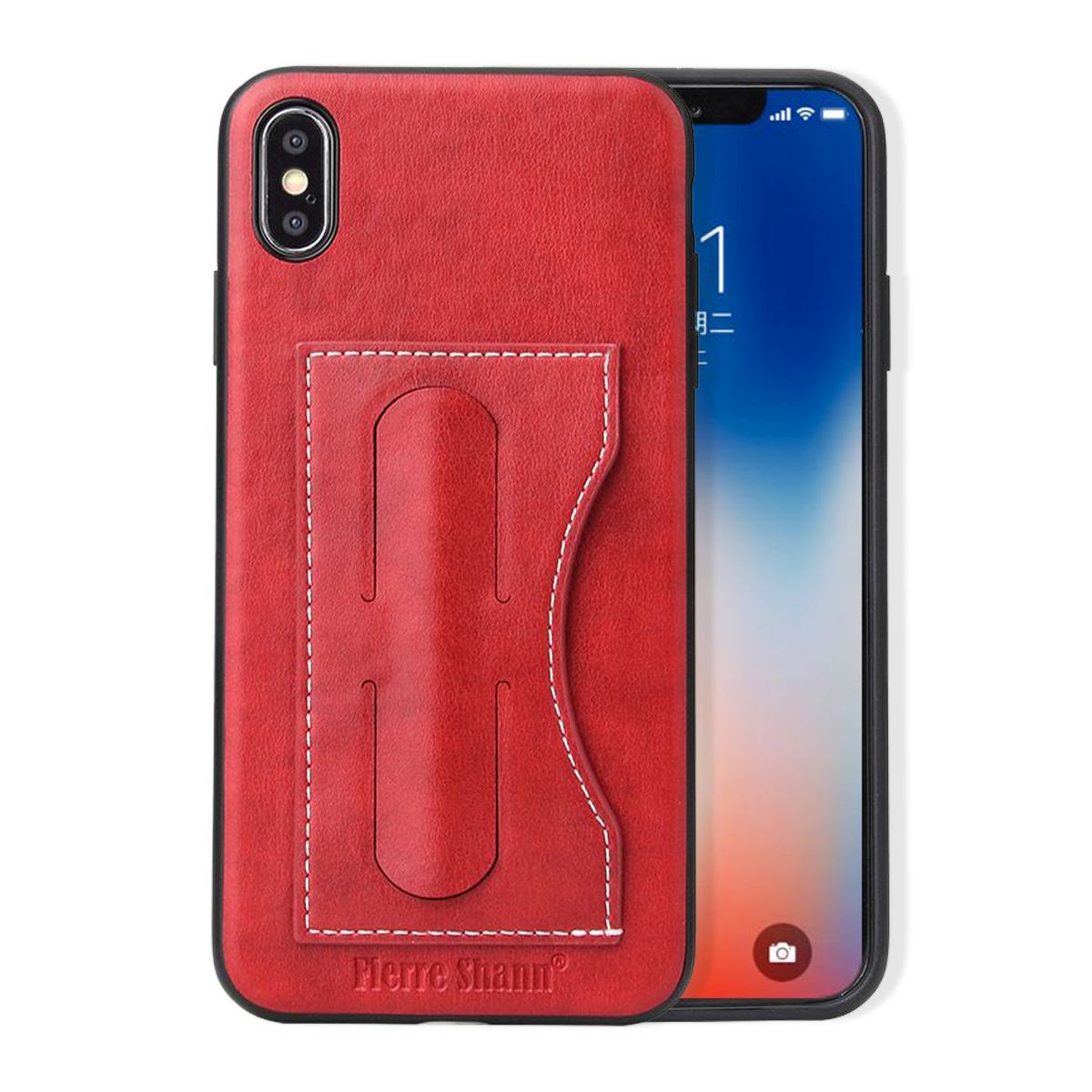 For iPhone XS MAX Cover,Luxury Light Leather Back Shell Phone Case,Red